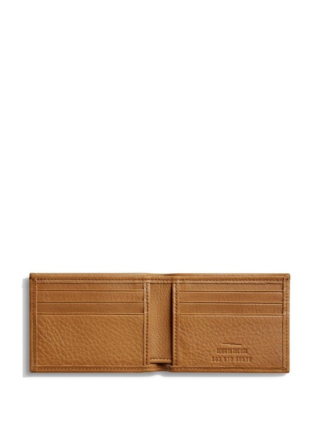 Slim grained-leather bi-fold wallet