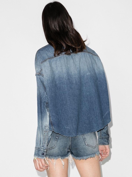 cropped denim shirt