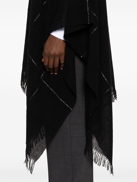 windowpane-print poncho