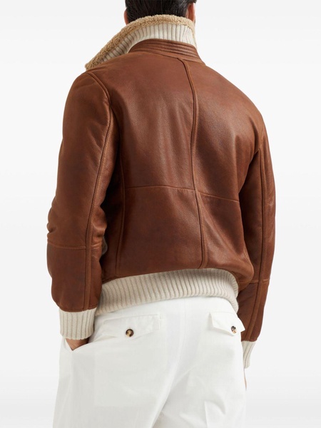 shearling-lining zip-up jacket 