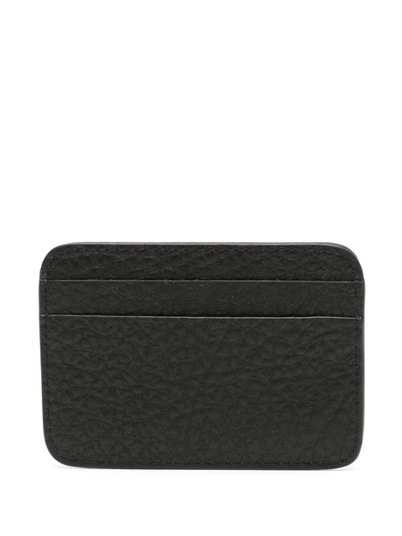 logo-print leather cardholder