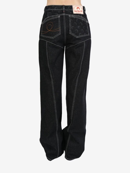 moon-print flared jeans 