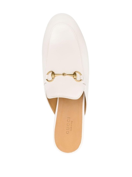 White Princetown leather mules