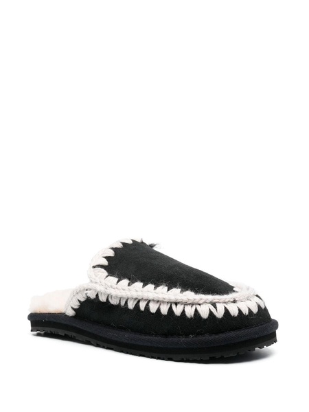 braided shearling slippers