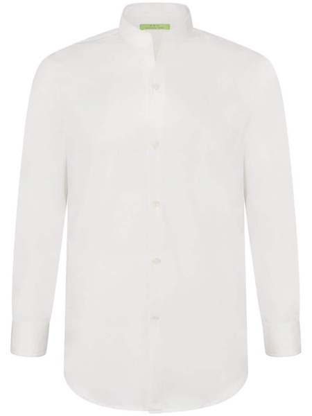 band-collar poplin shirt