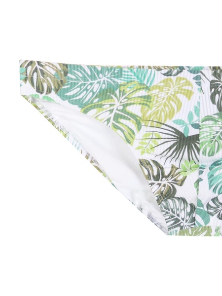 leaf print swim briefs