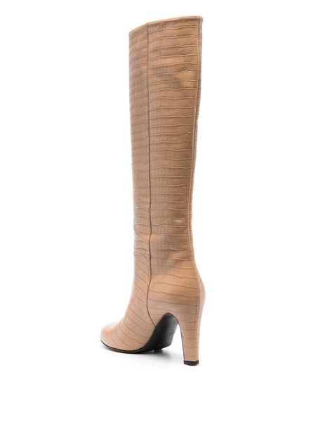 115mm croco-embossed knee-length boots