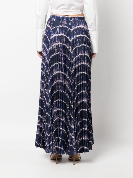 graphic-print pleated long skirt