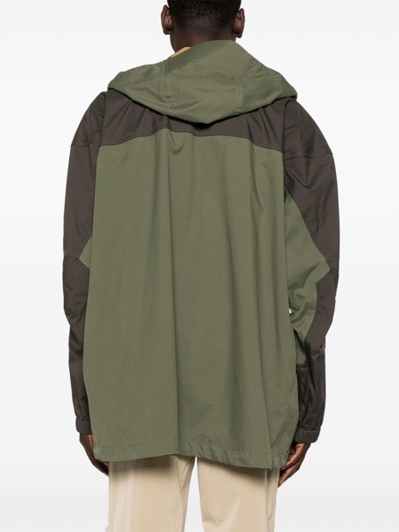 Green Colour-Block Hooded Jacket