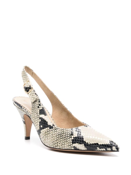 River 75mm python-embossed pumps