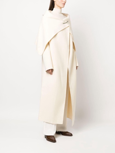 cashmere drape-detail coat 