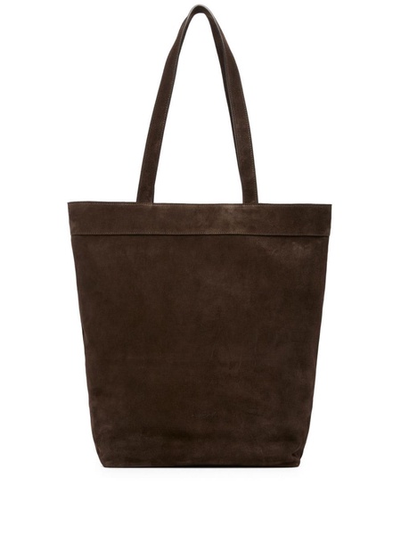 open-top suede tote bag