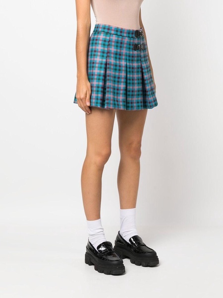 checked pleated mini skirt