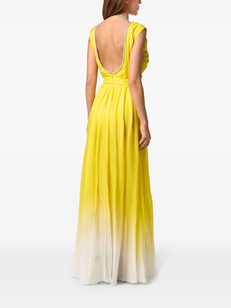 V-neck silk maxi dress