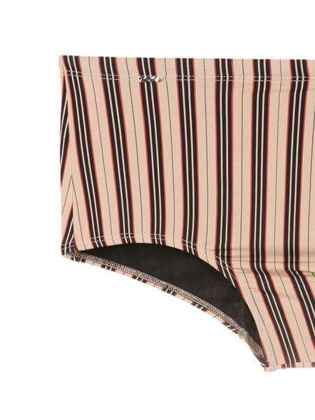 stripe-print swimming trunks