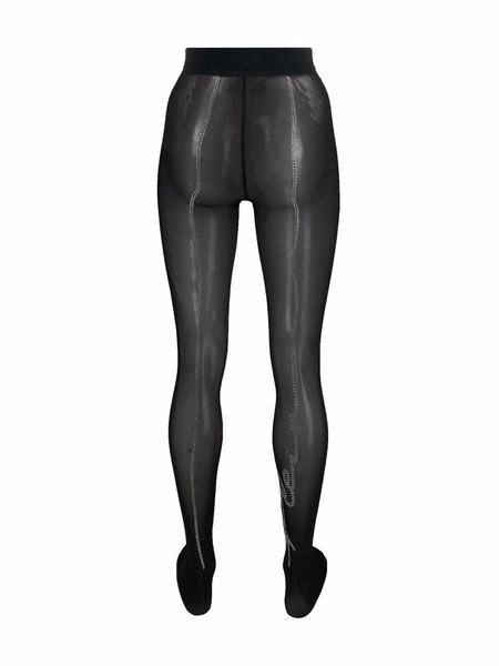 Signature Stripe crystal-embellished tights 