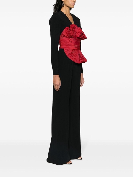 ruffle-detail flared jumpsuit