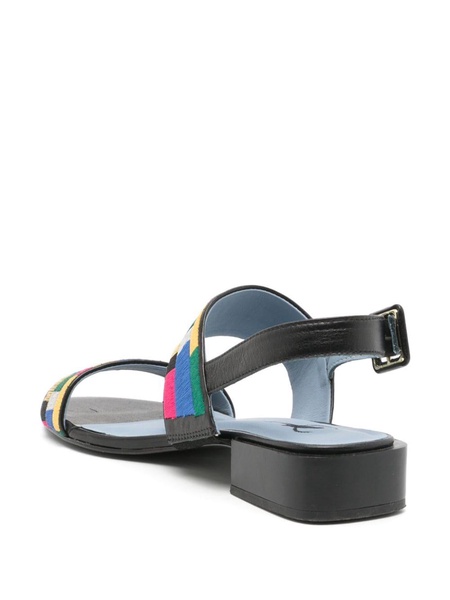 colour-block leather sandals