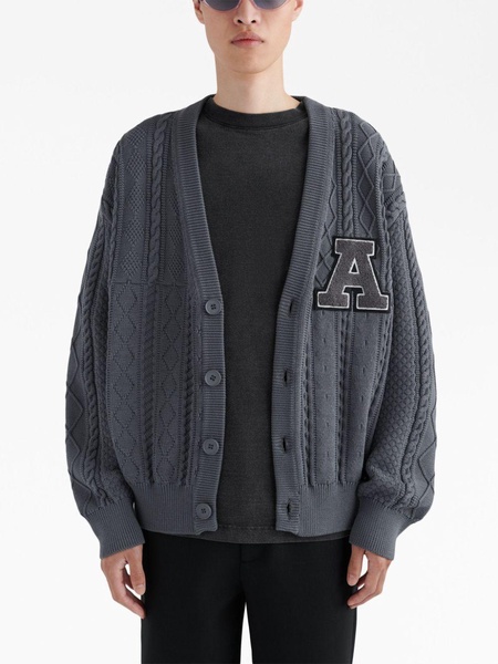 Alpha logo-applied cardigan