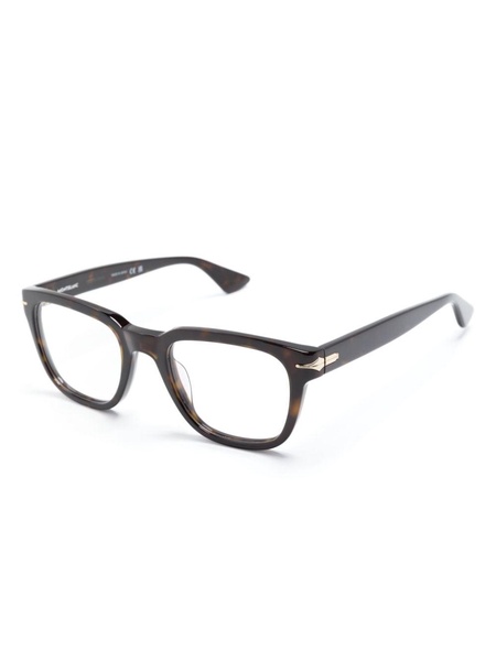 tortoiseshell-effect square-frame glasses