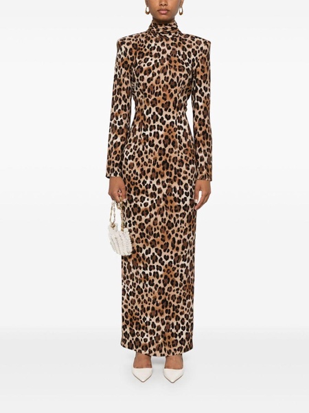 leopard-print maxi dress