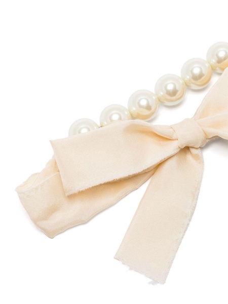 faux-pearl embellished necklace