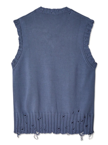 distressed V-neck knit vest