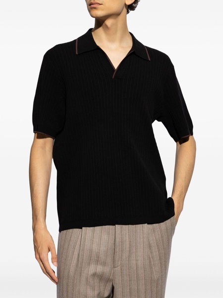 Harbor pointelle-knit polo shirt