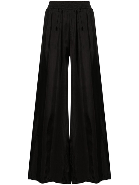 elasticated-waist satin palazzo pants