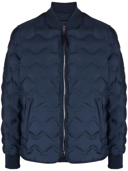 zip-up quilted bomber jacket