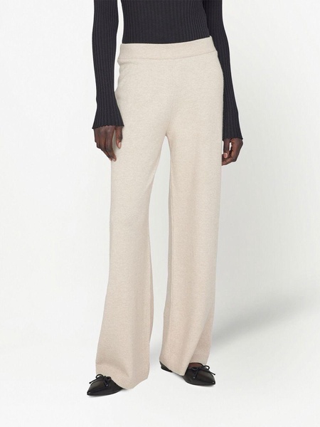 stretch-fit wide-leg trousers