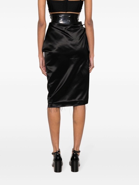 deconstructed satin pencil skirt