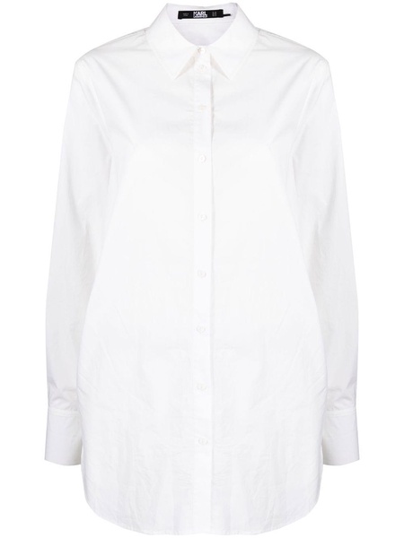 open back-tie longline shirt