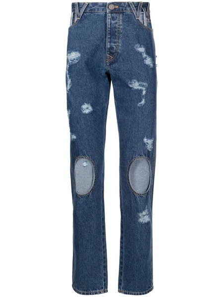 mid-rise straigh-leg jeans