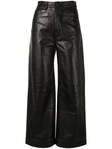 high-waist leather culottes