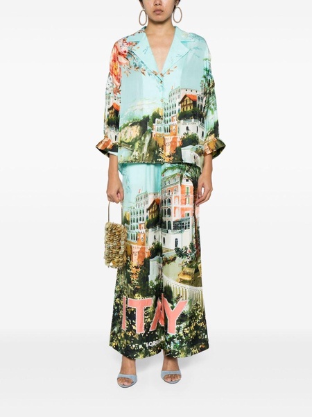 From Sorrento With Love graphic-print palazzo pants