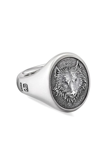 sterling silver Petrvs Wolf signet ring