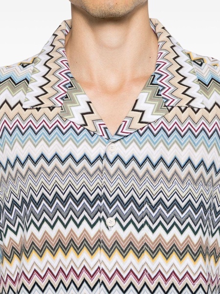 chevron-knit cotton shirt