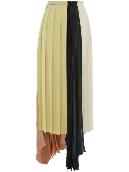 colour-block pleated asymmetric skirt