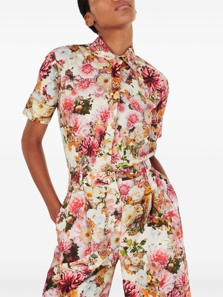 floral-print trapeze shirt