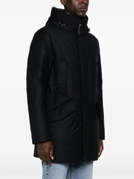 hooded high-neck parka