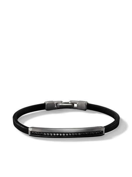 Streamline ID diamond and leather bracelet