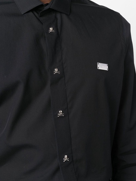 chest logo-plaque detail shirt