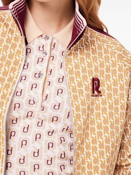 monogram-pattern zip-up jacket 