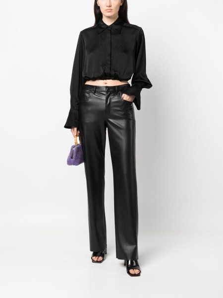 cropped satin shirt 