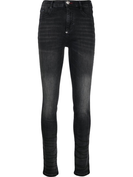 high-waist skinny-cut jeans