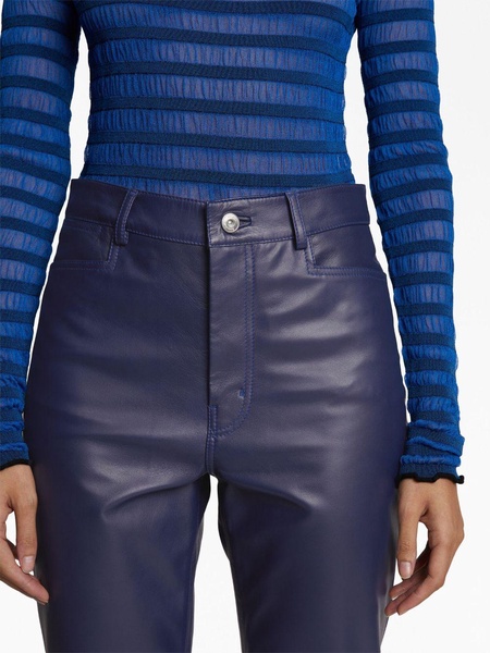 leather straight-leg trousers 