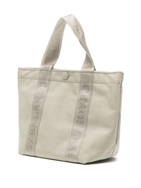 logo-print canvas tote bag