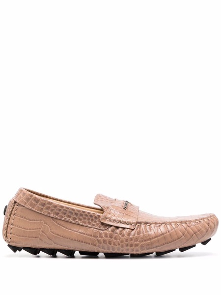 pink leather moccasin