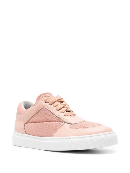 mesh-panels leather sneakers